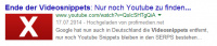 Video Snippets weg